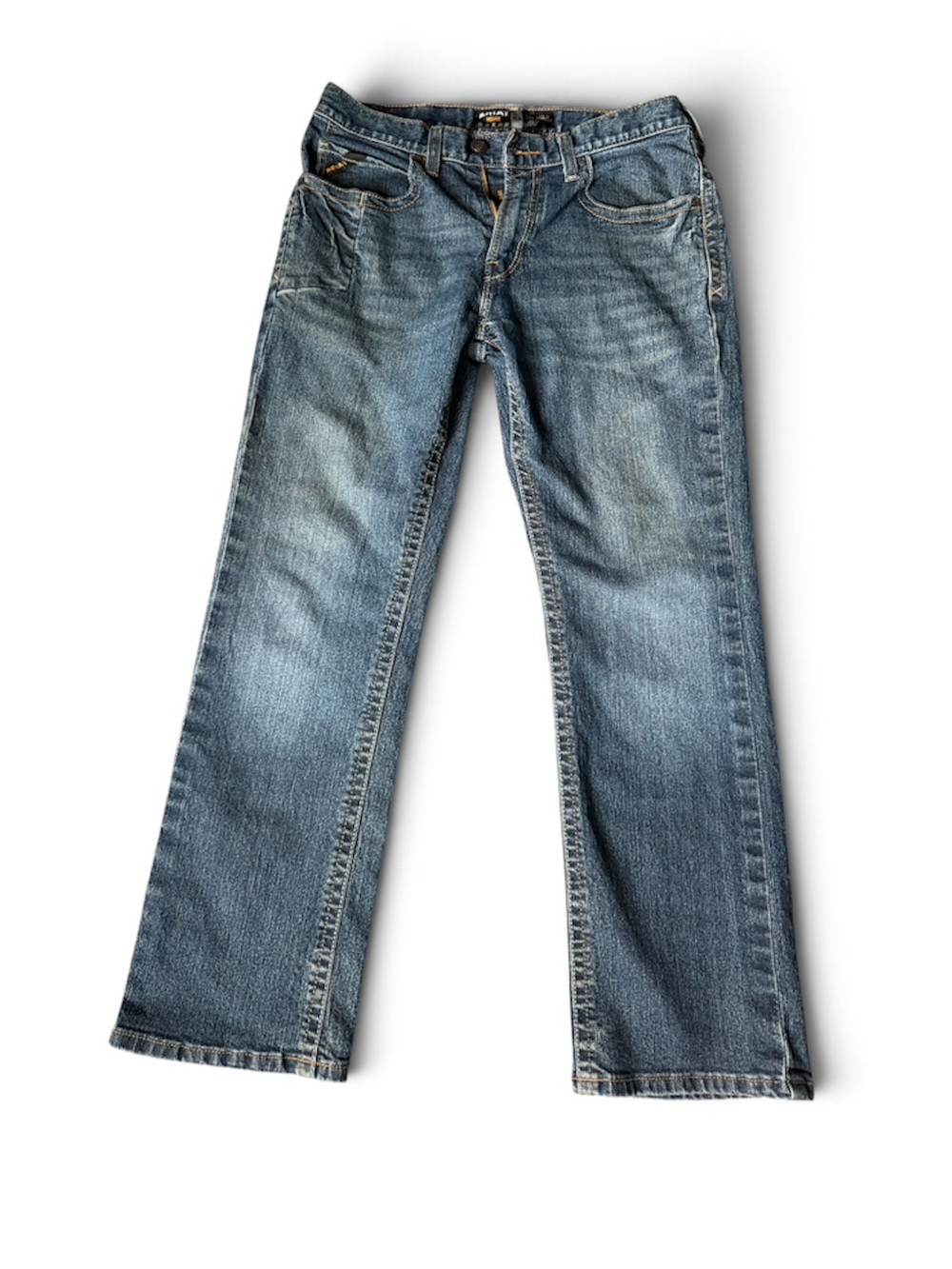 Ariat Men's Straight Leg Washed Blue Jeans